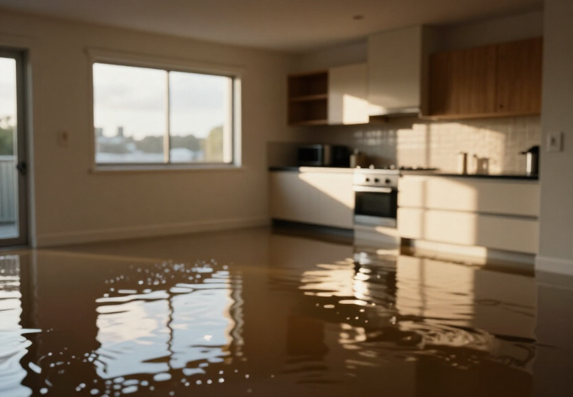 Flooded basement in Canley Heights before drying